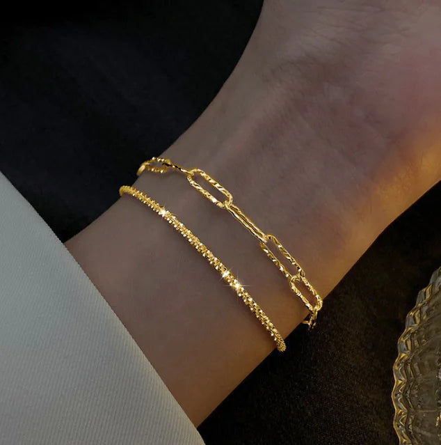 Gold and Silver Rhinestone Bracelet for Women Jewelry