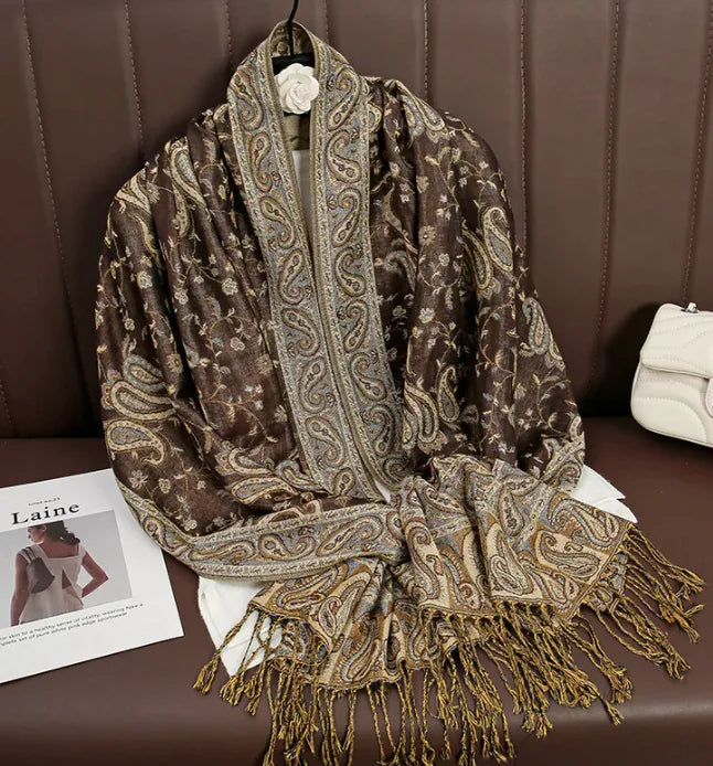 Luxury Cashmere Shawl – Women’s Printed Warm Winter Scarf (Soft & Elegant)