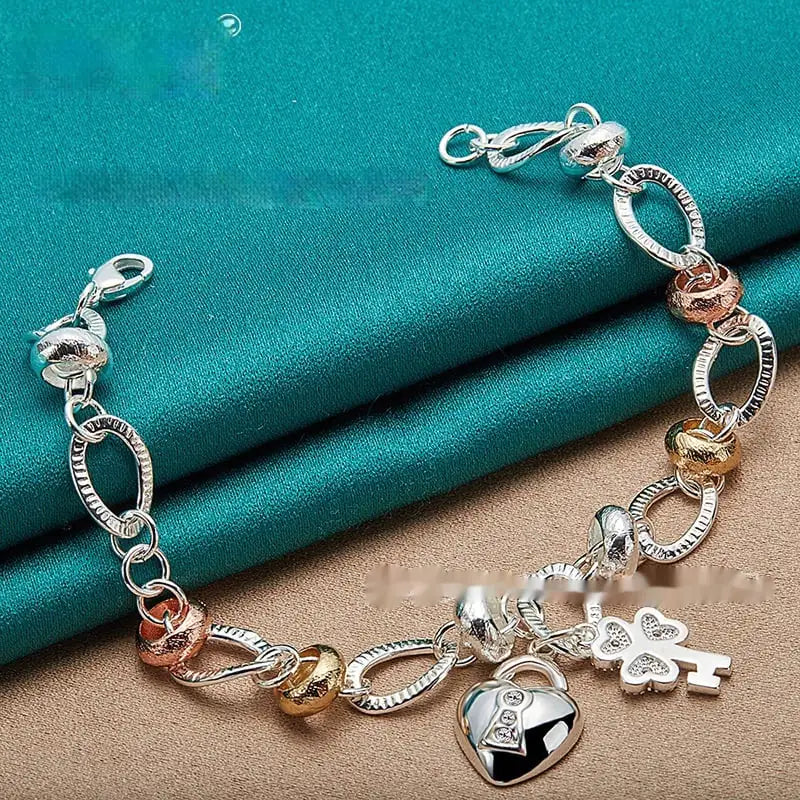 Silver Love Key Bracelet for Women Jewelry Accessories