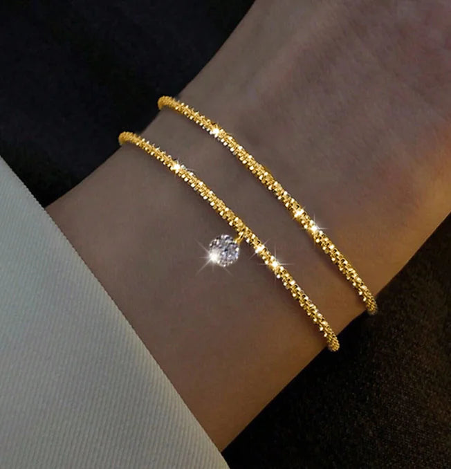 Gold and Silver Rhinestone Bracelet for Women Jewelry