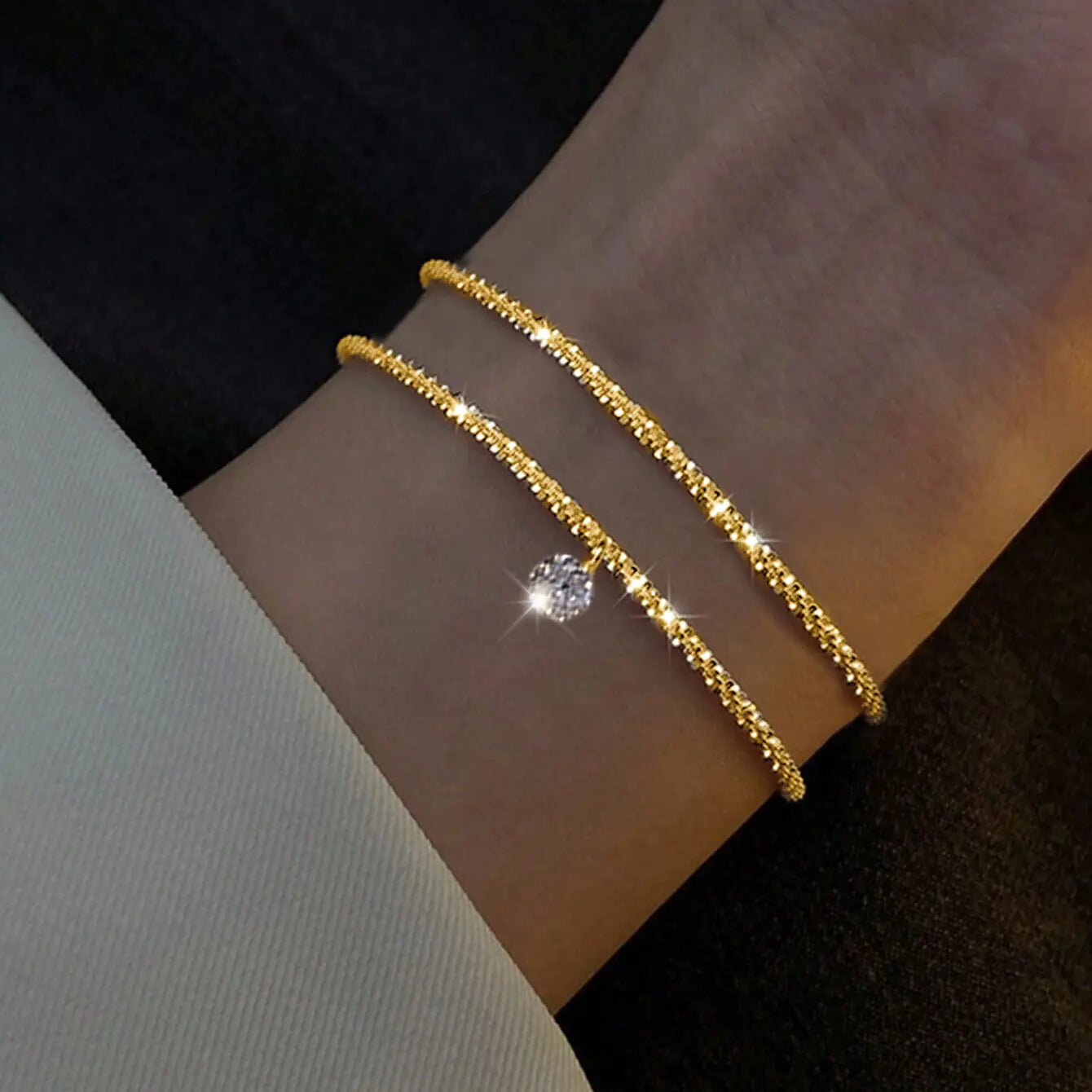 Gold and Silver Rhinestone Bracelet for Women Jewelry