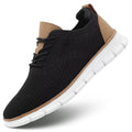 Mens Mesh Sneakers Oxfords Lace-Up Lightweight Casual Walking Shoes Dress Shoes Fashion Sneakers Walking Shoes Black