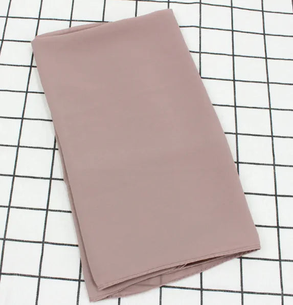 Elegant Pearl Chiffon Scarf - Solid Color Muslim Shawl (Women's)