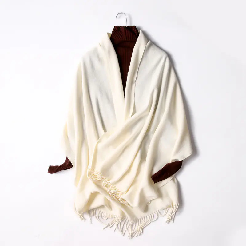 Women's Solid Color Thick Cashmere Scarf Shawl