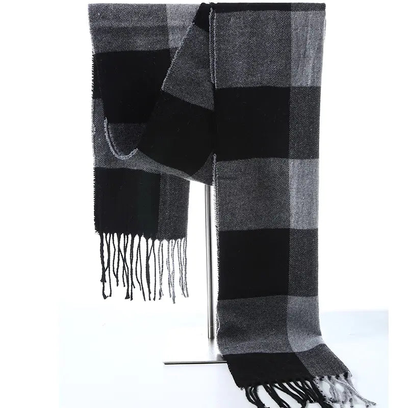 Thick Plaid Winter Scarf for Women — Warm Soft Cashmere-Feel Shawl | Cozy Long Winter Fashion Wrap