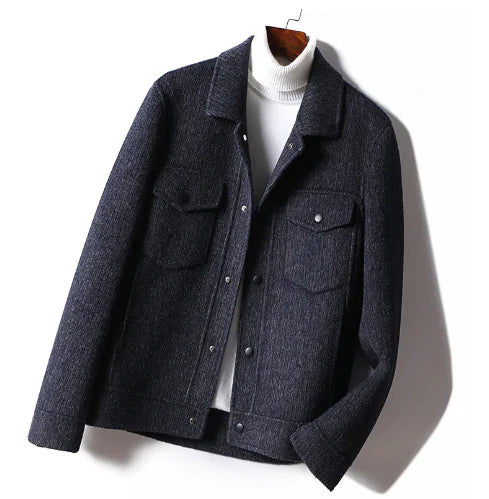 Casual Lambskin Shearling Coat for Men, Korean Style