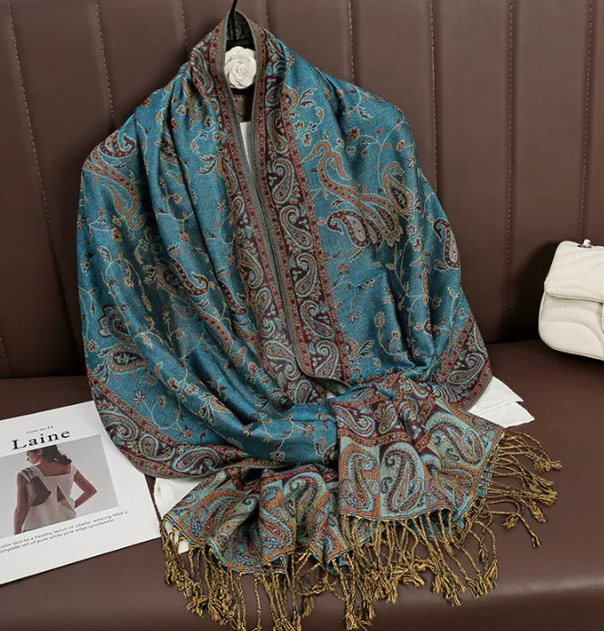 Luxury Cashmere Shawl – Women’s Printed Warm Winter Scarf (Soft & Elegant)