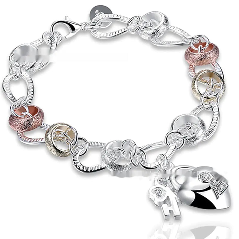Silver Love Key Bracelet for Women Jewelry Accessories