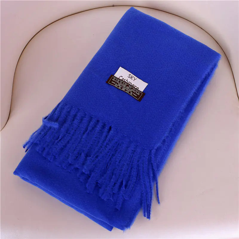 Women's Solid Color Thick Cashmere Scarf Shawl