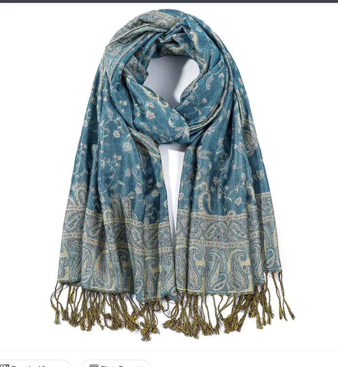 Luxury Cashmere Shawl – Women’s Printed Warm Winter Scarf (Soft & Elegant)