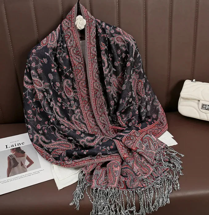 Luxury Cashmere Shawl – Women’s Printed Warm Winter Scarf (Soft & Elegant)