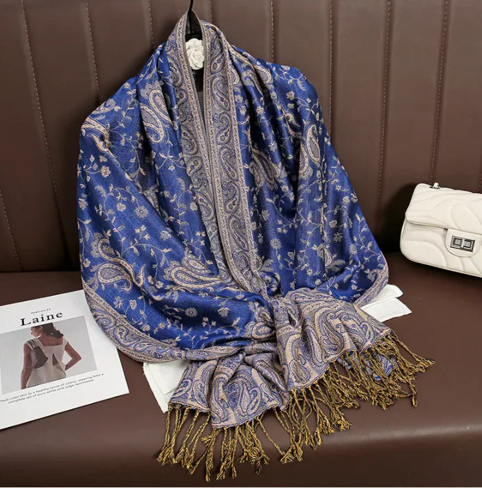 Luxury Cashmere Shawl – Women’s Printed Warm Winter Scarf (Soft & Elegant)