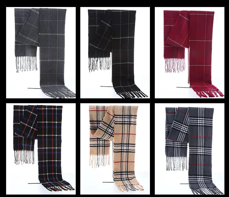 Thick Plaid Winter Scarf for Women — Warm Soft Cashmere-Feel Shawl | Cozy Long Winter Fashion Wrap