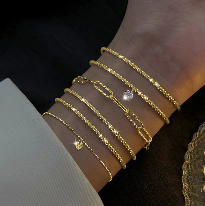 Gold and Silver Rhinestone Bracelet for Women Jewelry