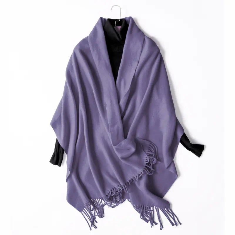 Women's Solid Color Thick Cashmere Scarf Shawl