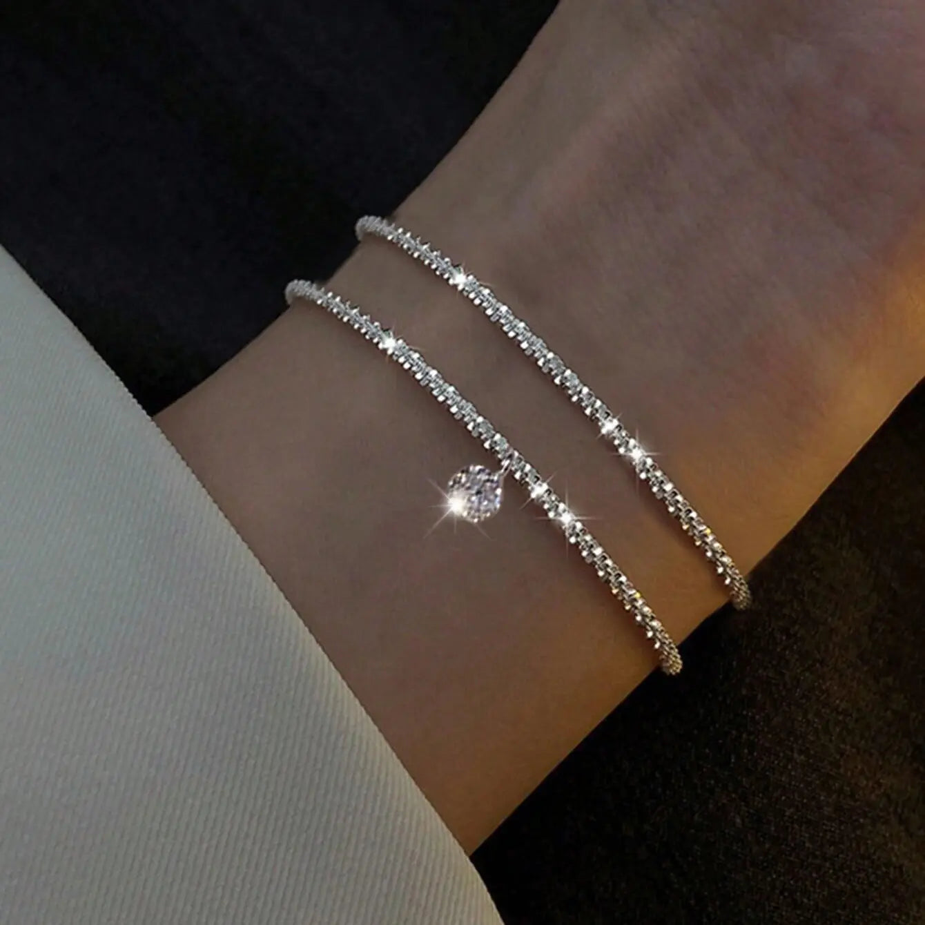 Gold and Silver Rhinestone Bracelet for Women Jewelry