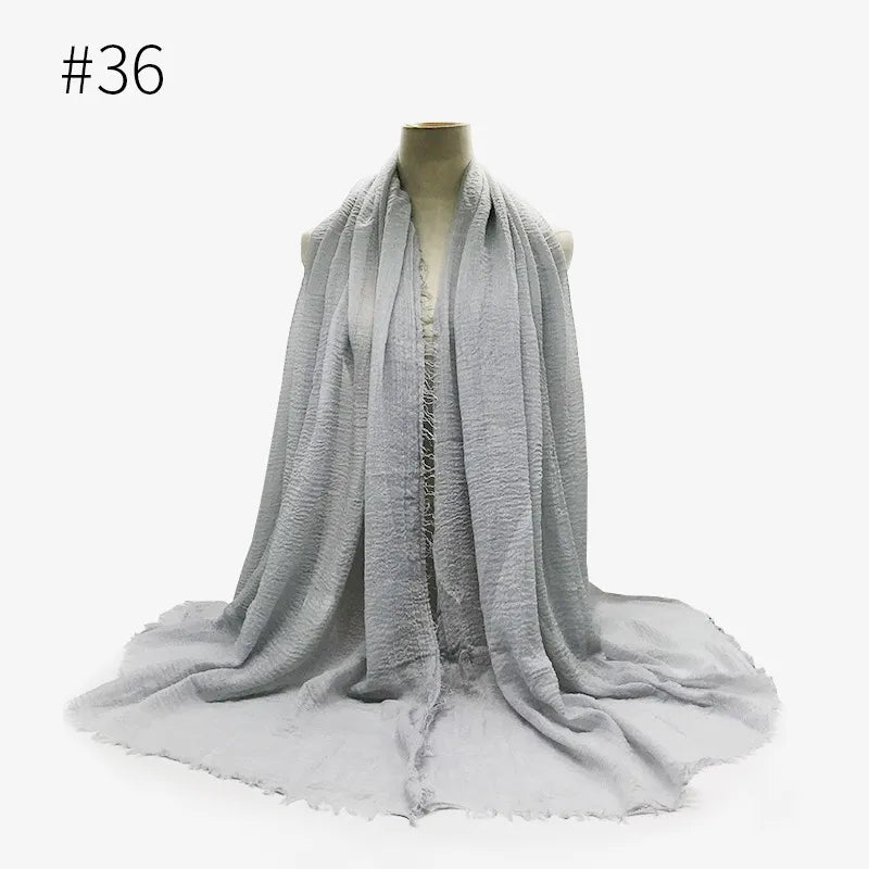 Bubble Plain Cotton Scarf,