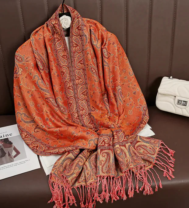 Luxury Cashmere Shawl – Women’s Printed Warm Winter Scarf (Soft & Elegant)