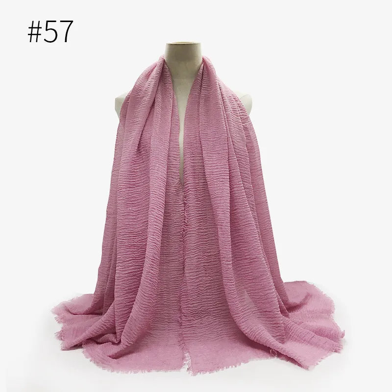 Bubble Plain Cotton Scarf,