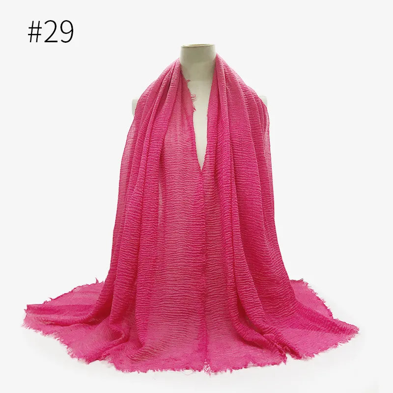 Bubble Plain Cotton Scarf,