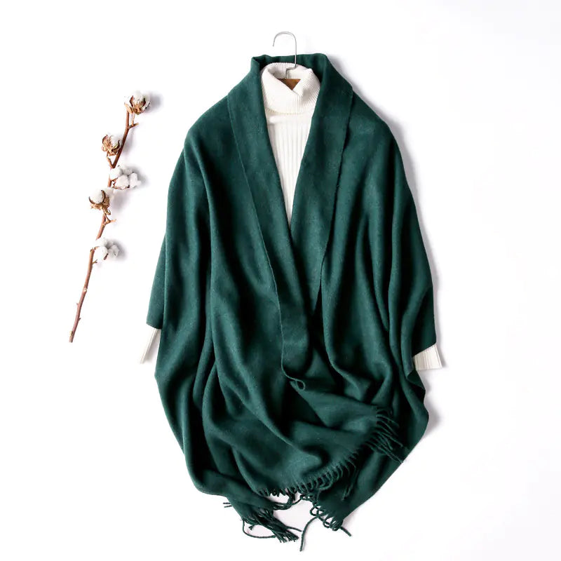 Women's Solid Color Thick Cashmere Scarf Shawl