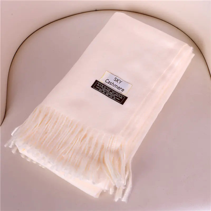 Women's Solid Color Thick Cashmere Scarf Shawl