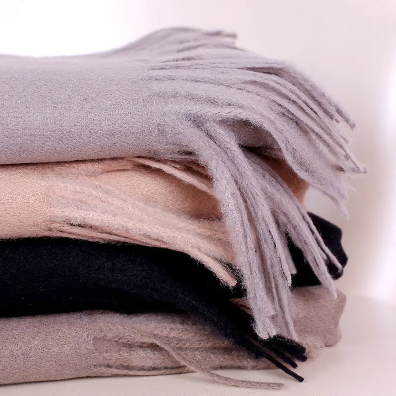 Women's Solid Color Thick Cashmere Scarf Shawl
