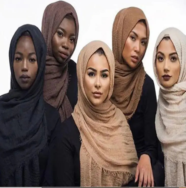 Bubble Plain Cotton Scarf,