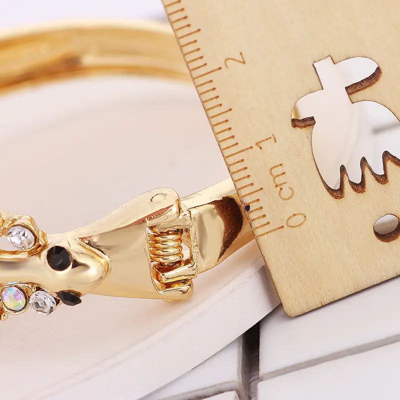 Rhinestone K Gold Bracelet Watch for Women