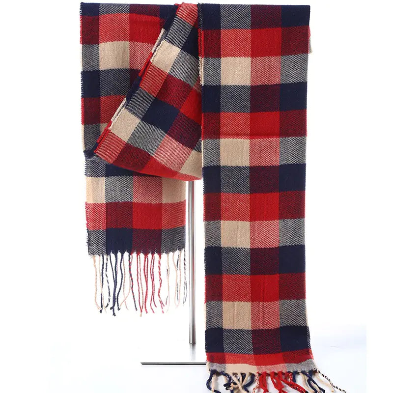 Thick Plaid Winter Scarf for Women — Warm Soft Cashmere-Feel Shawl | Cozy Long Winter Fashion Wrap