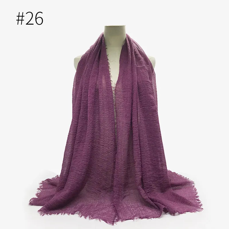 Bubble Plain Cotton Scarf,