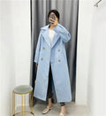 Double Breasted Blue Wool Coat