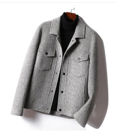 Casual Lambskin Shearling Coat for Men, Korean Style