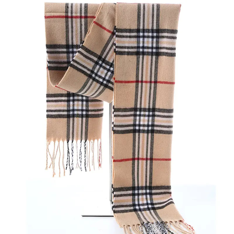 Thick Plaid Winter Scarf for Women — Warm Soft Cashmere-Feel Shawl | Cozy Long Winter Fashion Wrap