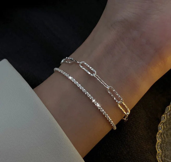 Gold and Silver Rhinestone Bracelet for Women Jewelry