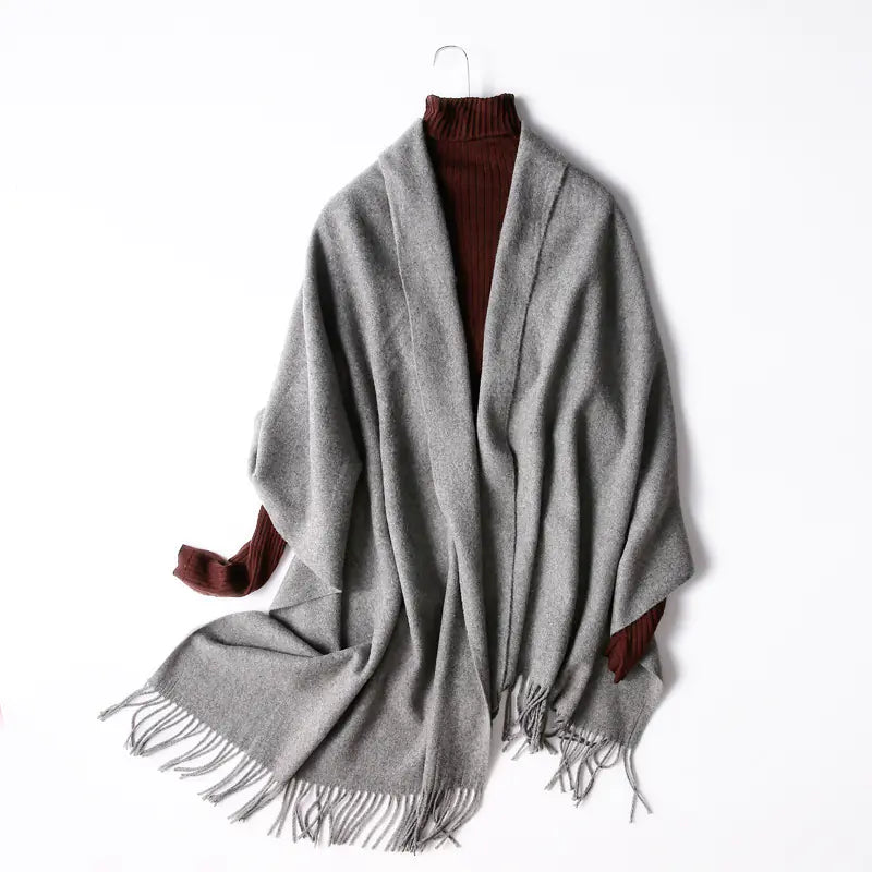 Women's Solid Color Thick Cashmere Scarf Shawl