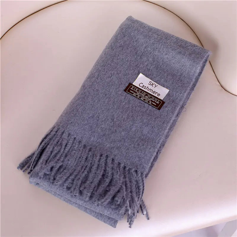 Women's Solid Color Thick Cashmere Scarf Shawl
