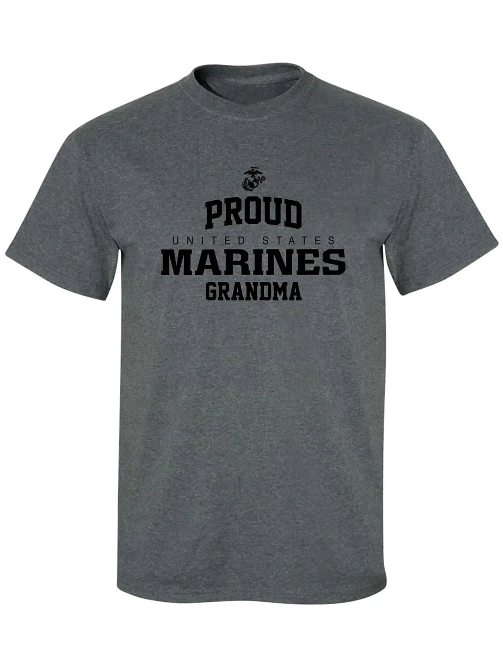 Proud Marines Grandma Adult T-Shirt in Dark Heather - XXXXX-Large