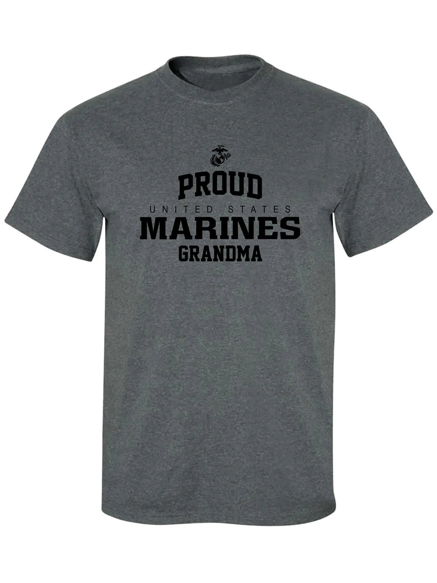Proud Marines Grandma Adult T-Shirt in Dark Heather - XXXXX-Large