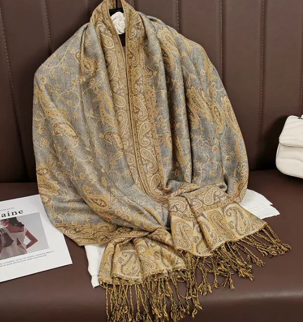 Luxury Cashmere Shawl – Women’s Printed Warm Winter Scarf (Soft & Elegant)