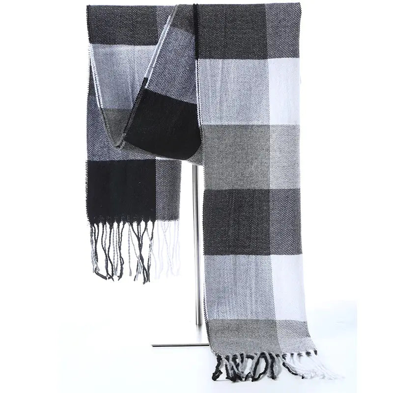 Thick Plaid Winter Scarf for Women — Warm Soft Cashmere-Feel Shawl | Cozy Long Winter Fashion Wrap