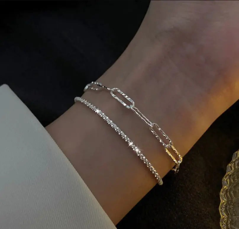 Gold and Silver Rhinestone Bracelet for Women Jewelry