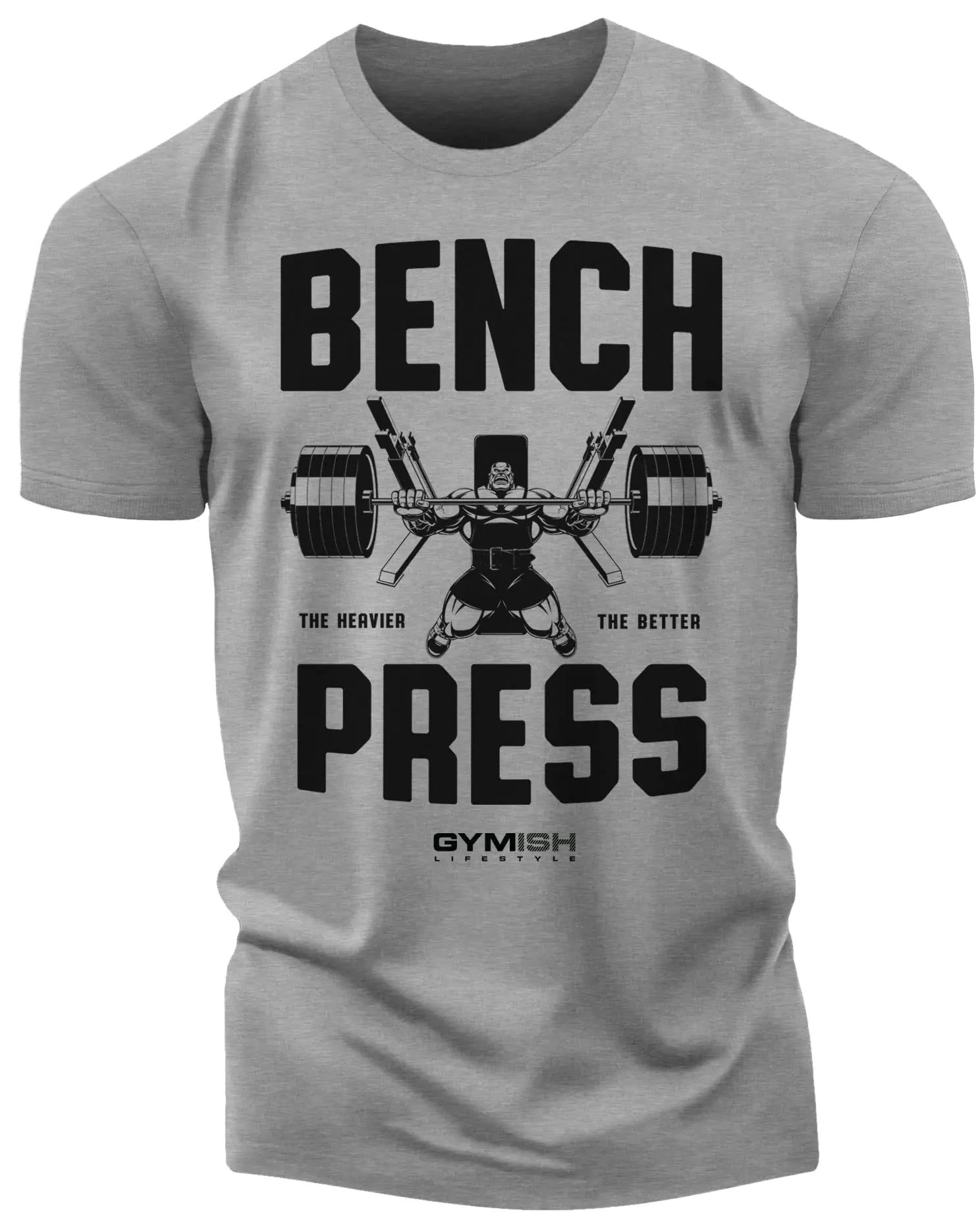 Gym Shirts Men – Motivational Mens T Shirt Workout Lifting Shirt - Funny T-Shirt (12. Bench Press Grey)
