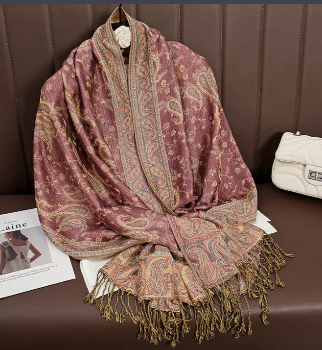 Luxury Cashmere Shawl – Women’s Printed Warm Winter Scarf (Soft & Elegant)