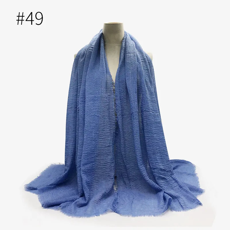 Bubble Plain Cotton Scarf,