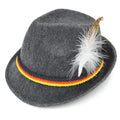 German Bavarian Felt Oktoberfest Hat – Alpine Tyrolean Costume Hat for Men (Gray | L Size)