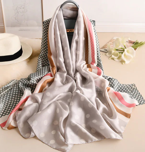 CC Faux Fur Polka Dot Scarf – Soft Stylish Oversized Shawl for Women