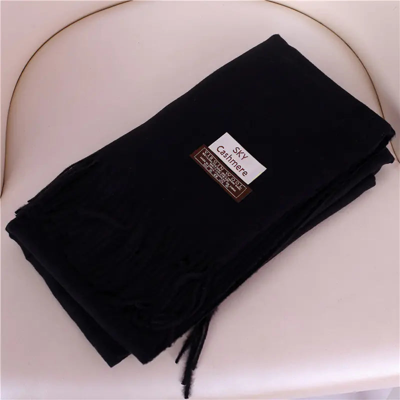 Women's Solid Color Thick Cashmere Scarf Shawl
