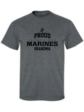 Proud Marines Grandma Adult T-Shirt in Dark Heather - XXXXX-Large
